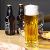 Tazas de cerveza de vidrio de diseño delgado de 600 ml con impresión de logotipo personalizado