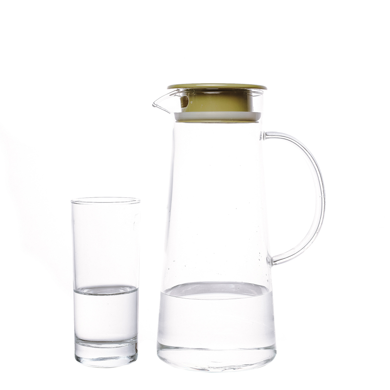 Juego de vasos de vidrio reutilizables naturales Botellas de agua de vidrio redondas