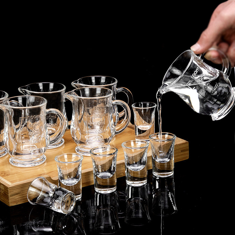 Vasos de chupito de whisky de 4 oz, jarra triple de cristal sin plomo