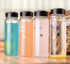 Botellas de agua de vidrio de venta caliente 400ml con tapas