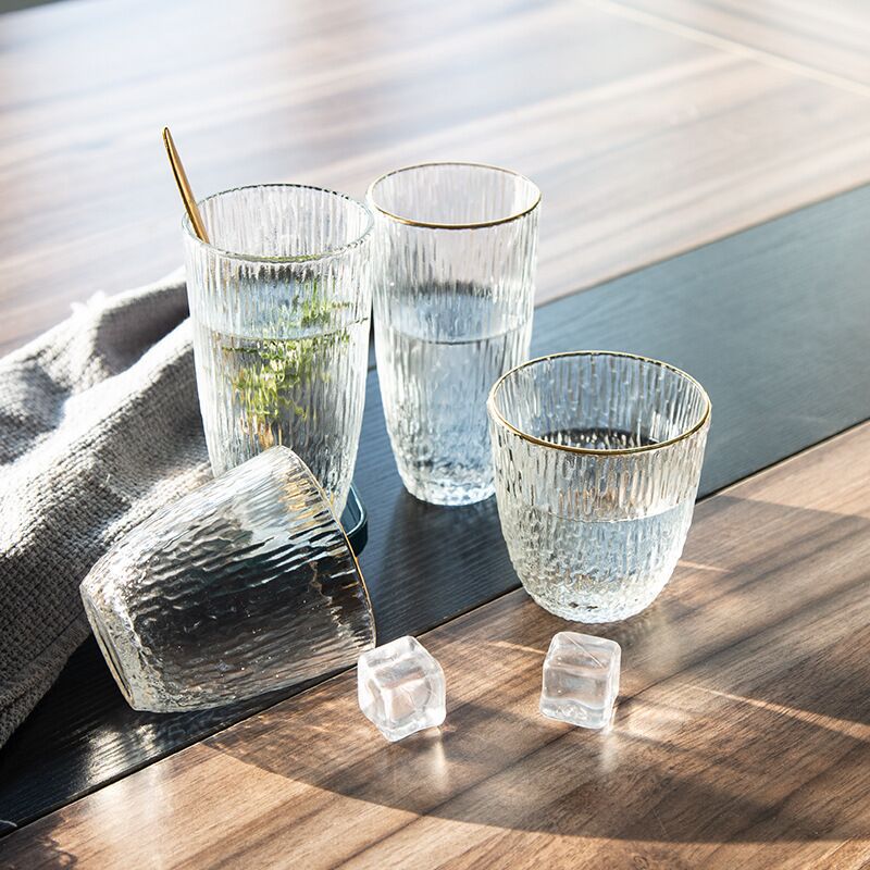 Vasos de agua de bebida de leche de jugo de vidrio de 300 ml de alta calidad a prueba de calor