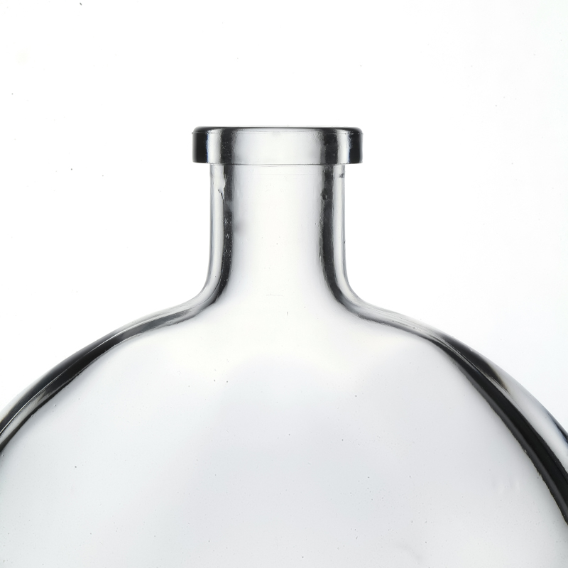 Botella De Vidrio Redonda Plana 250ml Para Cristalería De Licor Whisky KDG