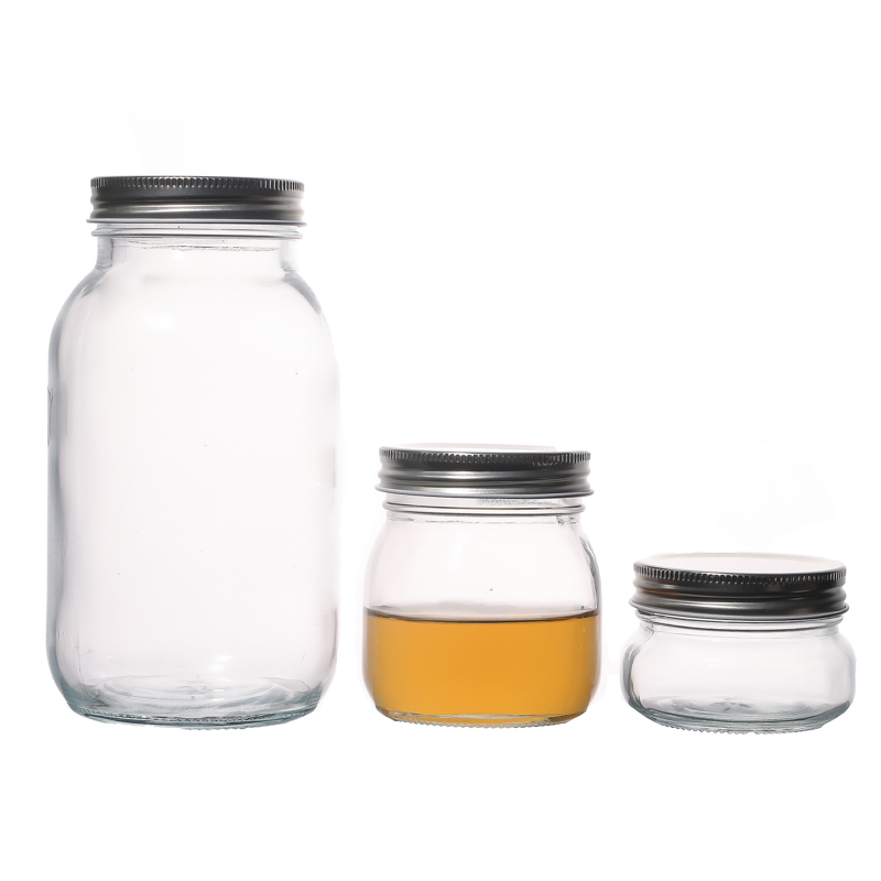 Frascos de vidrio de miel redondo personalizado al por mayor Botellas 150ml 300ml 500ml 750ml Mason Jar Packaging Container Fabricantes chinos