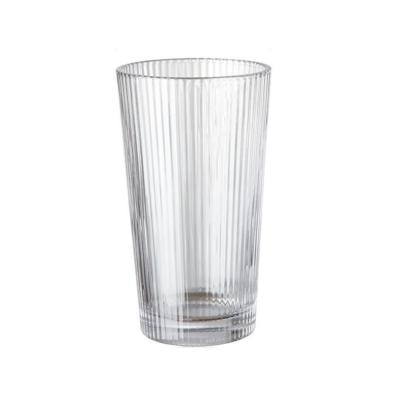 Vaso de agua transparente con rayas verticales Tazas de café de uso diario para fiestas