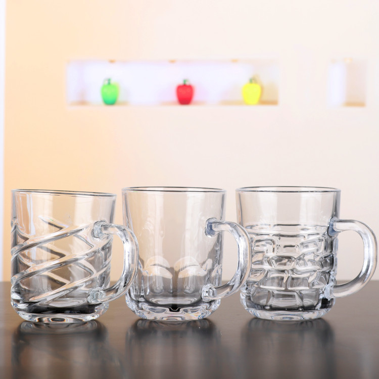 Diseño de patrón Tazas de café de vidrio de 8 oz Tazas de leche de jugo de bebida